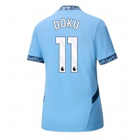 Camiseta Manchester City Jeremy Doku #11 Primera Equipación Replica 2024-25 para mujer mangas cortas